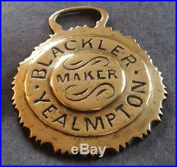 A Very Rare Antique Cast Horse Brass Blackler Maker Yealmpton (devon)