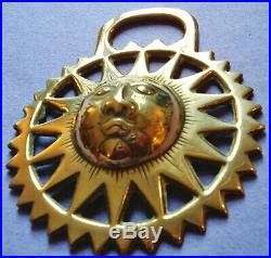A Very Rare Antique Sun Face Pattern Horse Brass With Diamond Registration