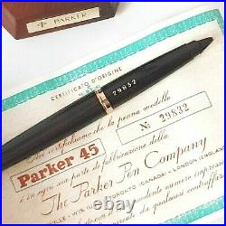 A Very Rare Parker 45 Fountain Pen Pen Desk With Brass Propeller (1970) Mint
