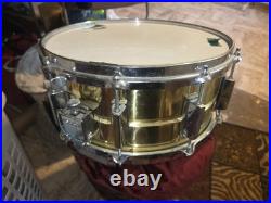 A Very Rare Yamaha Brass Pro Snare SD 496 14 x 6.5 with Factory Power Hoops