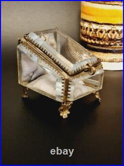 A very rare Antique Pocket Watch Display Box in Crystal and Brass