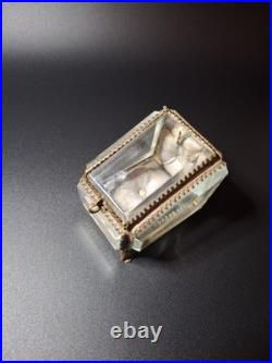 A very rare Antique Pocket Watch Display Box in Crystal and Brass