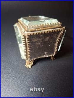 A very rare Antique Pocket Watch Display Box in Crystal and Brass