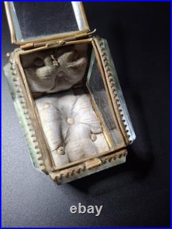 A very rare Antique Pocket Watch Display Box in Crystal and Brass
