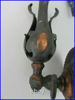 A very rare set of 4 antique brass gas lights Benson style