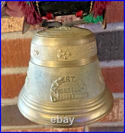ALBERTANO Switzerland 5 Brass Cow Bell With Strap Very Nice Rare 12 1/2