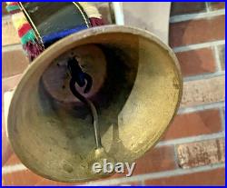 ALBERTANO Switzerland 5 Brass Cow Bell With Strap Very Nice Rare 12 1/2
