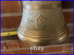ALBERTANO Switzerland 5 Brass Cow Bell With Strap Very Nice Rare 12 1/2
