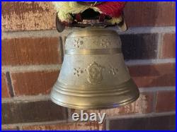 ALBERTANO Switzerland 5 Brass Cow Bell With Strap Very Nice Rare 12 1/2