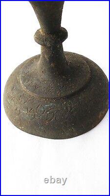 ANTIQUE 18c VERY RARE BRASS BRONZE MUGHAL INDIAN WATER DISPENSE JUG HOME DECOR