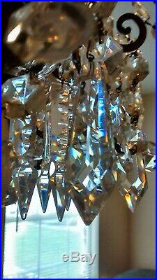 ANTIQUE Early 1900's FRENCH 6 Arm Lead Crystal Chandelier OOAK VERY RARE