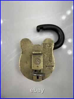 ANTIQUE Old Very Rare CHUBB London Brass Lock KING? With original key