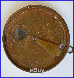 ANTIQUE RARE Brass PERSIAN ASTROLABE ASTRONOMY TRAVEL INSTRUMENT Very Good Cond