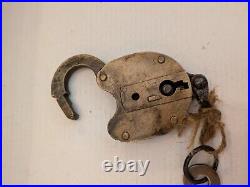 ANTIQUE heavy large brass S R (Sothern Railway) Padlock 1909 VERY RARE