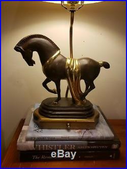 ART DECO Vintage Sculpture HORSE Lamp, Solid BRASS, Flawless Very Heavy Rare