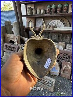 Ancient Old Brass Hand Carved Beautiful Very Rare Deer Head Hanger Wall Hanging