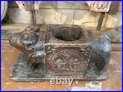 Ancient Old Brass Hand Carved Beautiful Very Rare Sheep Figure Juicer 1800's