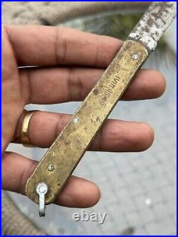 Ancient Old Rare Brass Handle English Very Old Knife Pocket Folding Knife