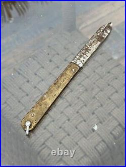 Ancient Old Rare Brass Handle English Very Old Knife Pocket Folding Knife