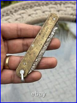 Ancient Old Rare Brass Handle English Very Old Knife Pocket Folding Knife