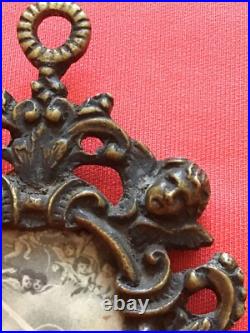 Ancient brass relic of Saint Rita from the clothes very rare 1930th Italy
