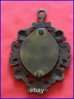 Ancient brass relic of Saint Rita from the clothes very rare 1930th Italy