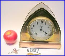 Ansonia C. 1900's Very Rare Brass Clock 8 3/4 Tall Complete-need Some Service