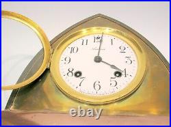 Ansonia C. 1900's Very Rare Brass Clock 8 3/4 Tall Complete-need Some Service