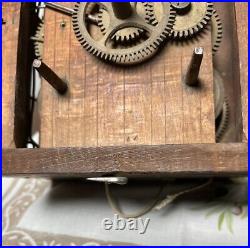 Antique 1700s 18th C Clock Movement Wood & Brass SIGNED 1740 Very Rare