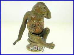 Antique 18/19th C. Wax Seal With Monkey Initials Cw 2 Long Very Rare Seal
