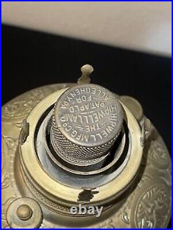 Antique 1800's Brass Hipwell Kerosene Oil lamp Cherubs Very Rare & Htf Exc