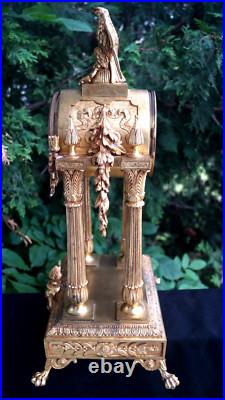 Antique 1855 French Gilt Bronze Japy Freres Mantle Clock VIDEO VERY RARE READ