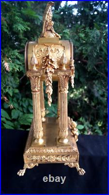 Antique 1855 French Gilt Bronze Japy Freres Mantle Clock VIDEO VERY RARE READ