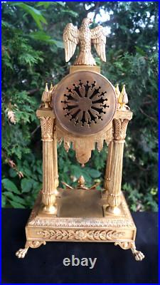 Antique 1855 French Gilt Bronze Japy Freres Mantle Clock VIDEO VERY RARE READ