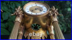 Antique 1855 French Gilt Bronze Japy Freres Mantle Clock VIDEO VERY RARE READ