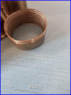 Antique 1912 Set Of (6) Brass Thermos Cups WithOriginal Locking Ring-Very Rare