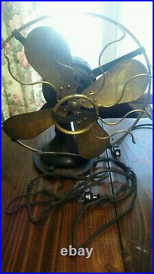 Antique 1914 Westinghouse Electric Fan. Very rare solid brass 4 blade fan