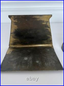 Antique 1920's Benedict Karnak Brass Egyptian Revival Scarab Bookends. Very Rare