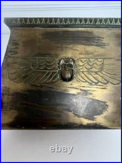 Antique 1920's Benedict Karnak Brass Egyptian Revival Scarab Bookends. Very Rare