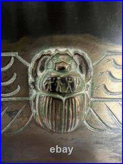 Antique 1920's Benedict Karnak Brass Egyptian Revival Scarab Bookends. Very Rare