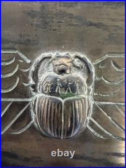 Antique 1920's Benedict Karnak Brass Egyptian Revival Scarab Bookends. Very Rare