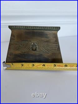 Antique 1920's Benedict Karnak Brass Egyptian Revival Scarab Bookends. Very Rare