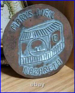 Antique Art Brass Mary's Well Nazareth Holy Land A Very Old Rare Piece Gift