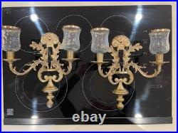 Antique Art Nouveau Brass Candle Sconce 1960s Very Rare