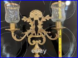 Antique Art Nouveau Brass Candle Sconce 1960s Very Rare