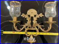 Antique Art Nouveau Brass Candle Sconce 1960s Very Rare