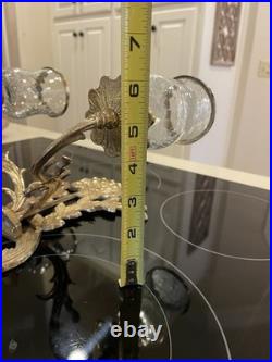 Antique Art Nouveau Brass Candle Sconce 1960s Very Rare