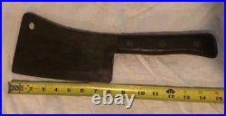 Antique BRIDDELL Meat Cleaver Solid Steel 15Very Rare Brass Rivets Pre-war