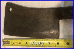 Antique BRIDDELL Meat Cleaver Solid Steel 15Very Rare Brass Rivets Pre-war