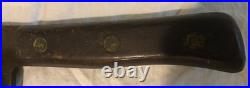 Antique BRIDDELL Meat Cleaver Solid Steel 15Very Rare Brass Rivets Pre-war